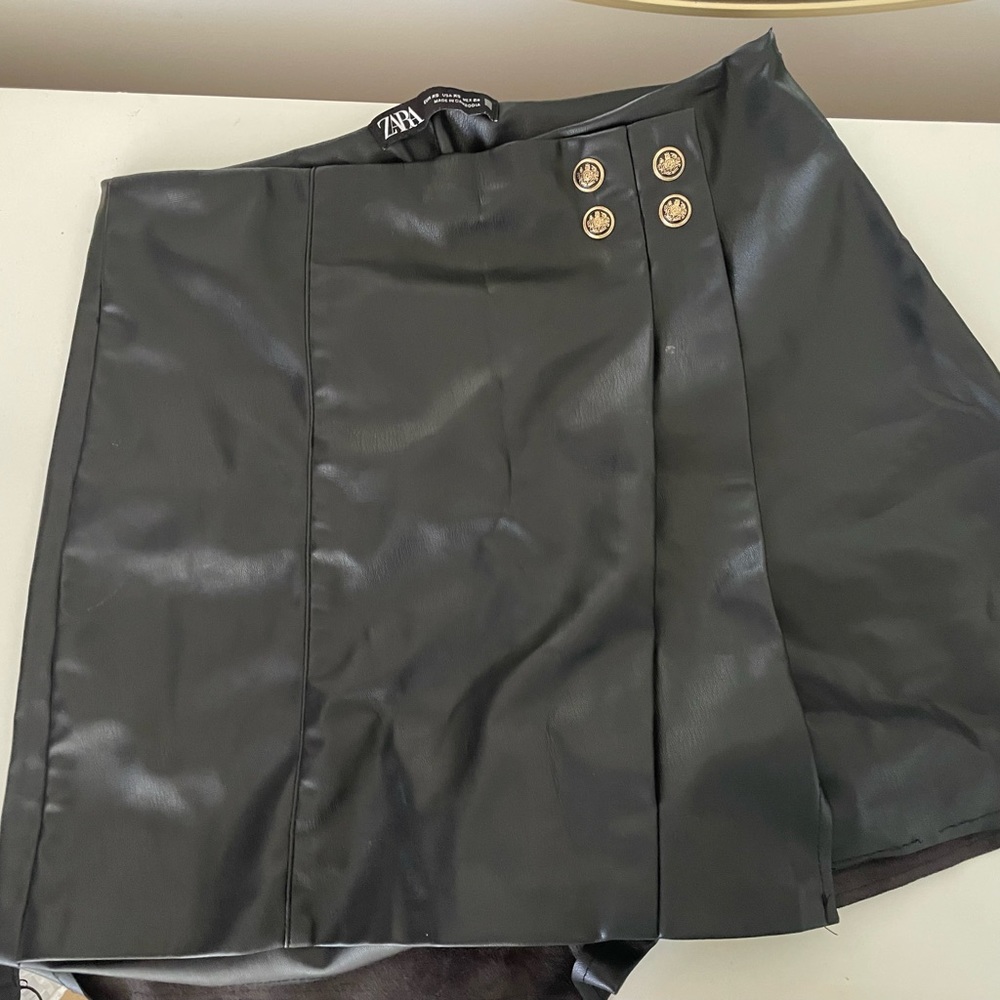 zara leather skirt